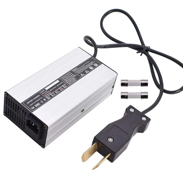 Portable 48V 5A Lead-Acid Battery Charger for Yamaha Golf Cart G19 G22, with 2 Pin Plug, LED Display, 48 Volt 5 Amp