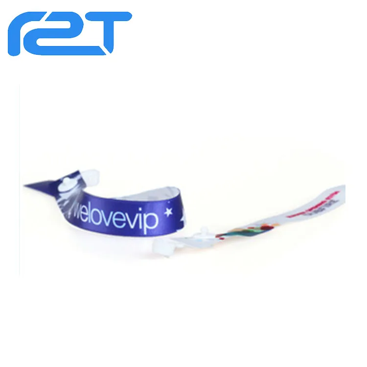 Waterproof RFID Woven Event Wristbands 13.56mhz  Classic 1K NFC NTAG 213 Fabric Bracelets Wristbands