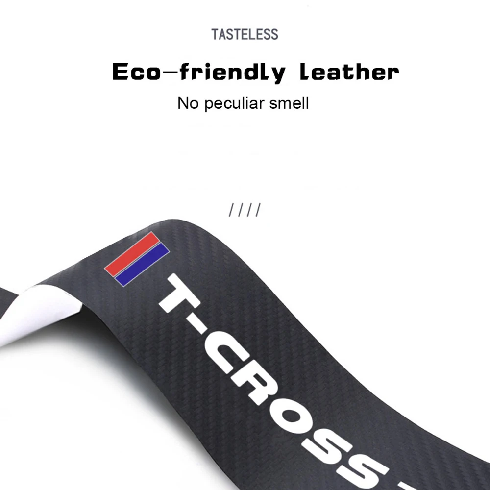 4pcs car accessories Door Sill Protector Stickers PU Leather Carbon Fiber for Volkswagen VW T-CROSS T CROSS sticker car styling