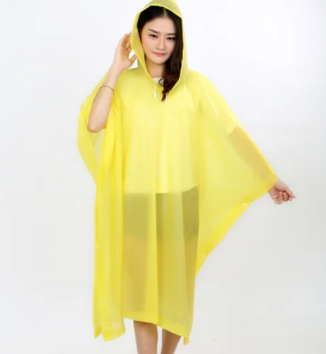 Eco-friendly Waterproof Hooded Reusable Outdoor Eva Lightweight Raincoat Poncho Rain Coat