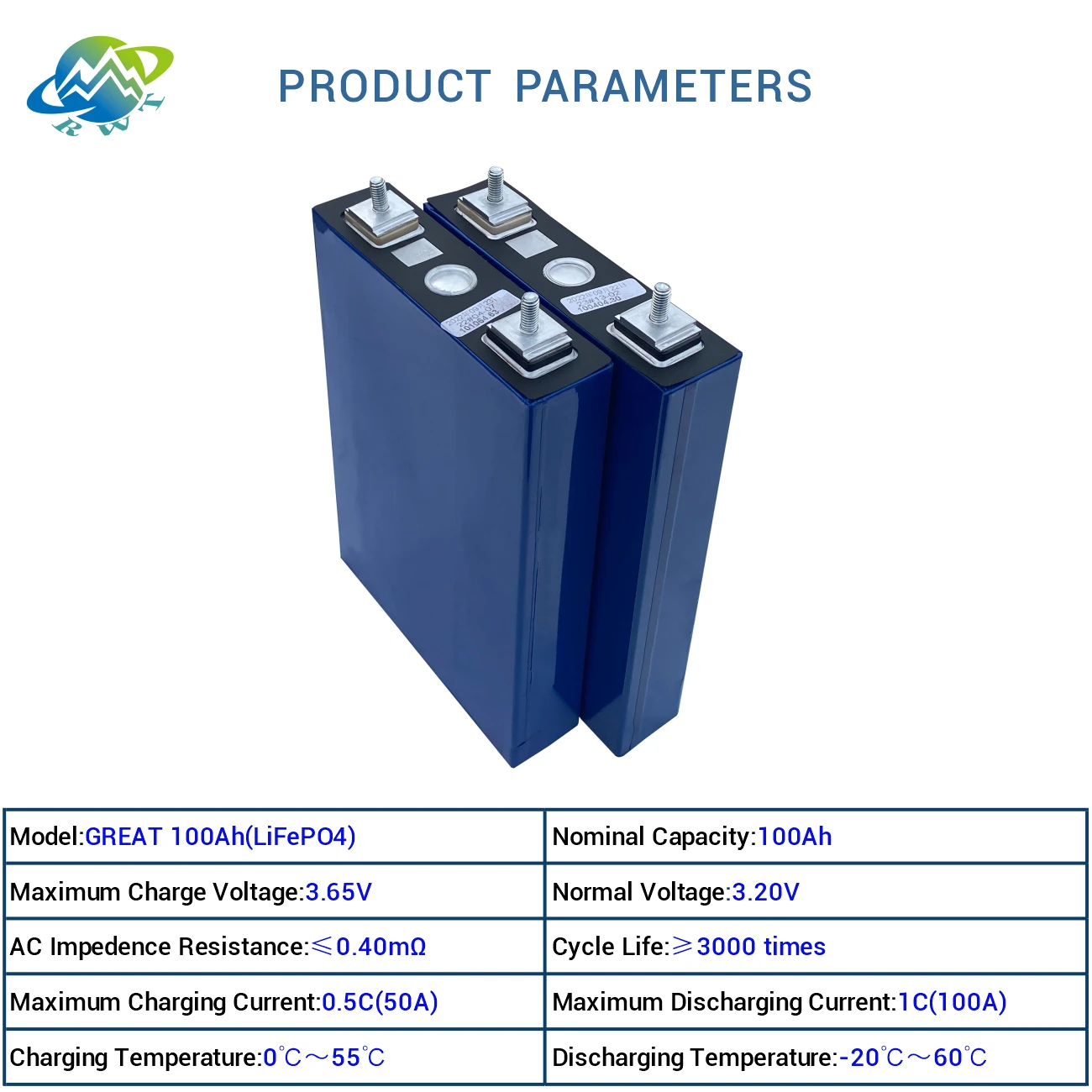 RWT Lifepo4 Lithium Iron Phosphate Battery Pack 3.2V 12v 24V 36V 48V 60V 72V 100ah 200ah 300ah Lifepo4 Lithium Ion Battery