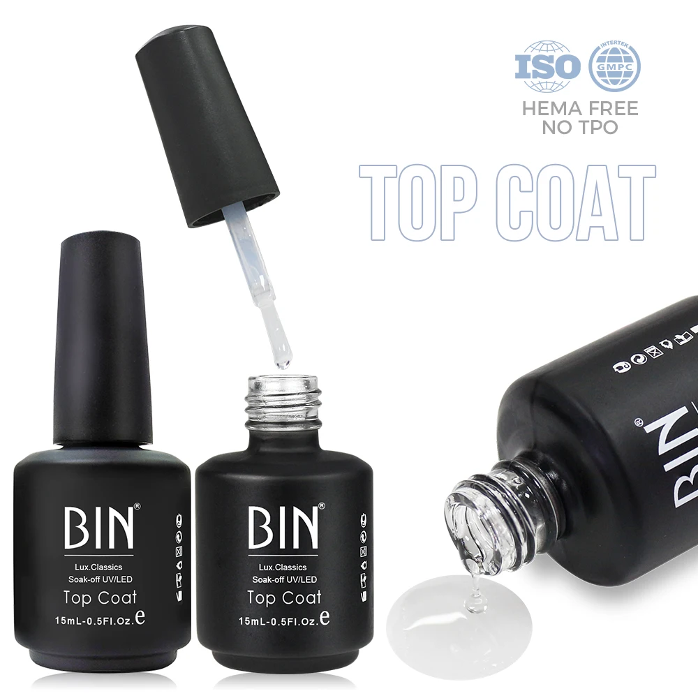 BIN 15ml HEMA beauty salon nail 3 step gel long lasting easy soak off gel polish