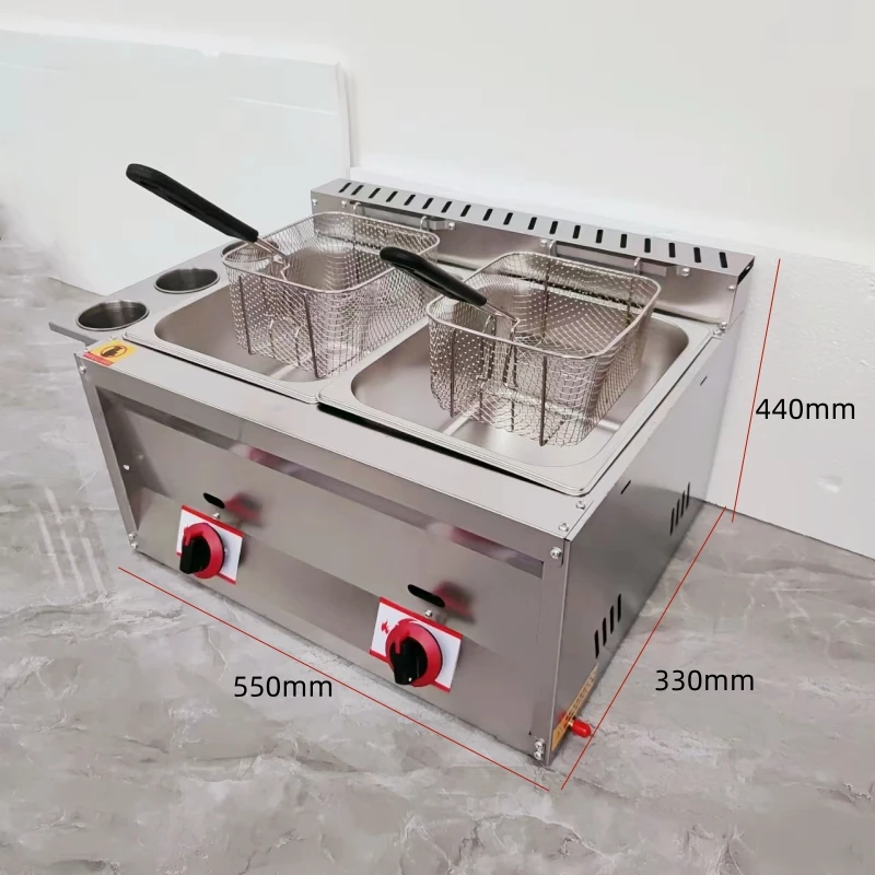 High Quality Commercial Gas Oil Fryer for Potato Chips Chicken Wings Chops Kitchen Machines