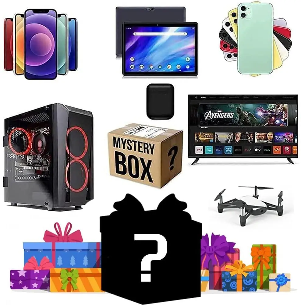 10 to 20 items inside the box Mystery Box Electronics Best Gift may have Microwave Electric Mixer E-book Reader 3D Smart TV...