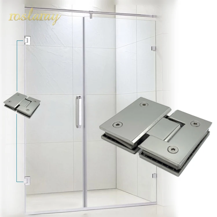 Shower Door Hinge Glass To Wall Hardware Bathroom Corner Screen Pivot Adjustable Stainless Steel Appearance Brass 90 180 Degree