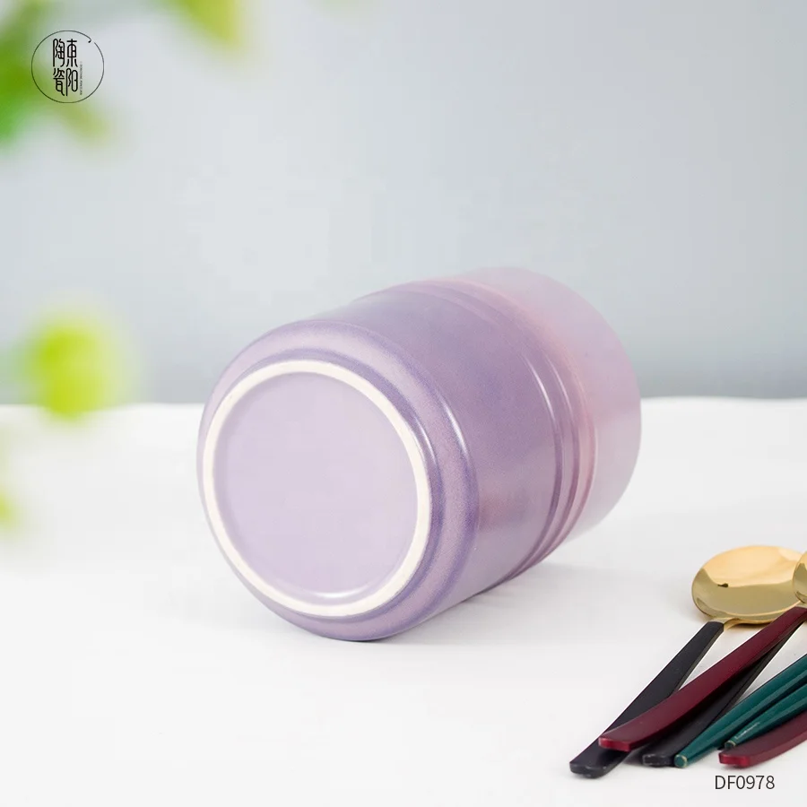 Ceramic cutlery table holder custom design kitchen tools pot porcelain kitchen utensil holder for home