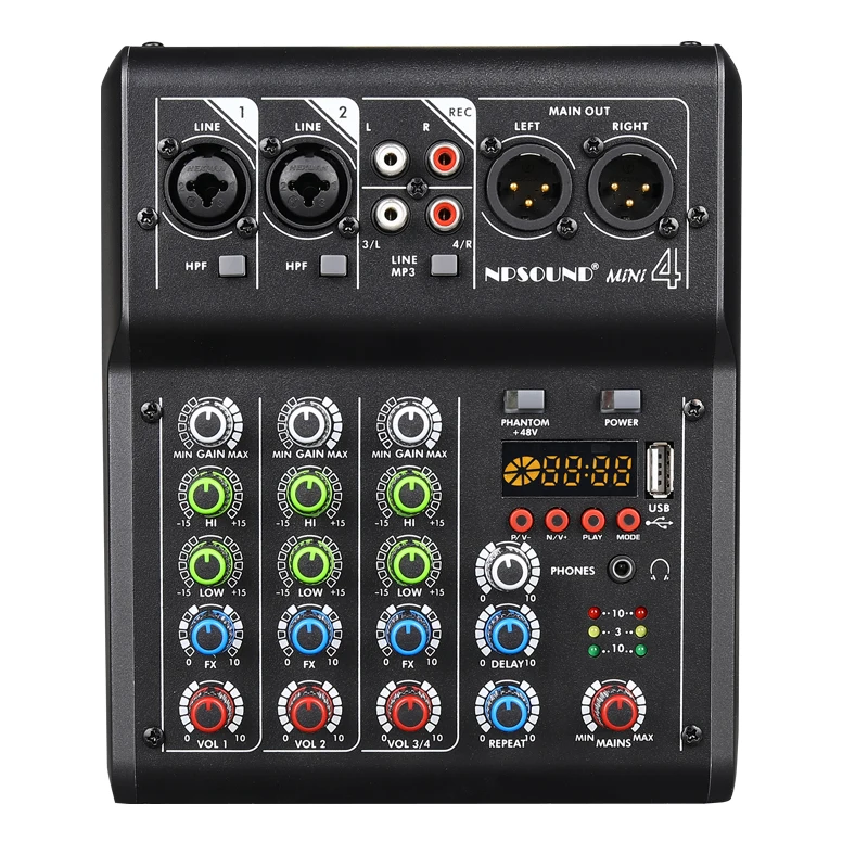  Mini 4 audio mixer with power amplifier and USB reverberation digital mixing console effect conference stage