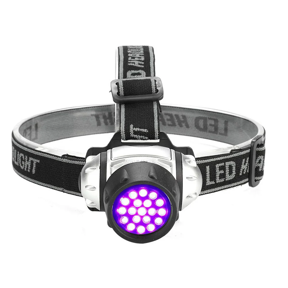 Dog Cat Pet Urine and Stains Dectecting 19 LED 395nm Longwave Ultraviolet Black Light UV Flashlight Headlamp