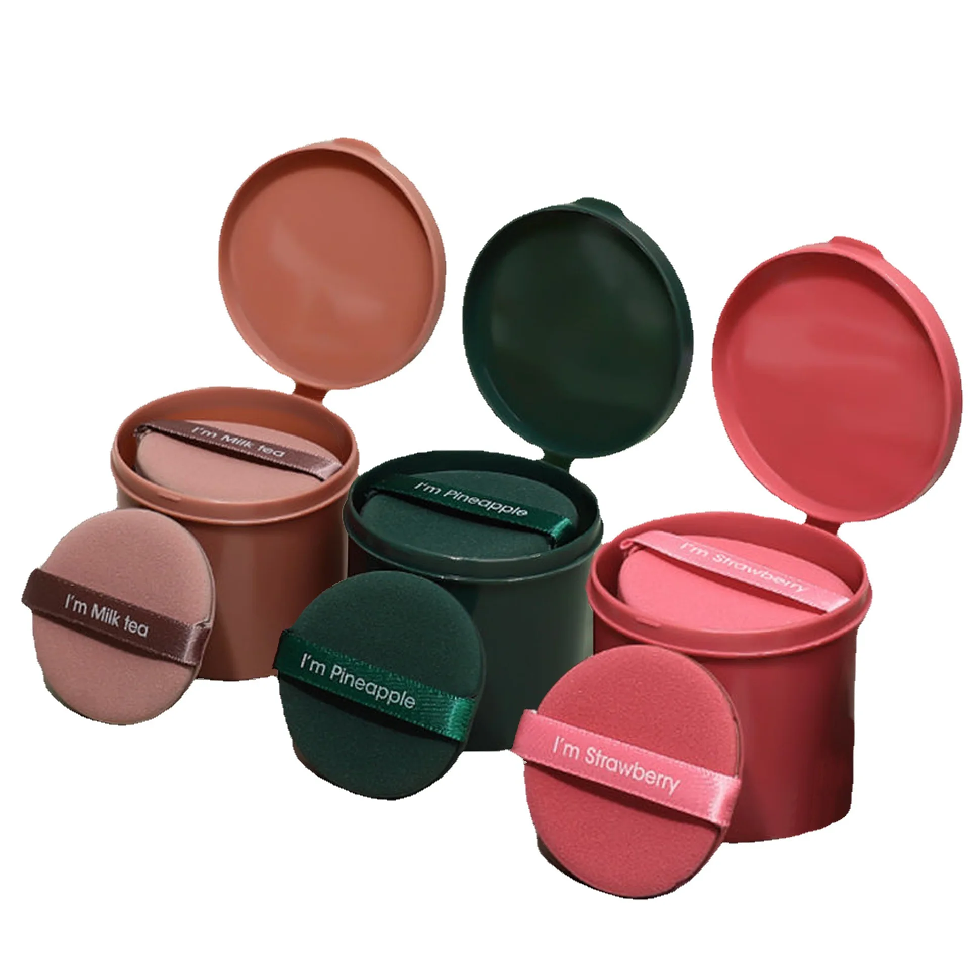 7-piece boxed Seven-star Air cushion sponge air cushion Powder Puff Liquid foundation puff pie strawberry pie egg