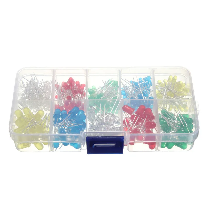 300Pcs DIY LEDs Set 3mm 5mm LED Light LED Diode Kit White Yellow Red Green Blue Assorted Kit 3V 20mA DIY Lights Kits Bulb Lamp