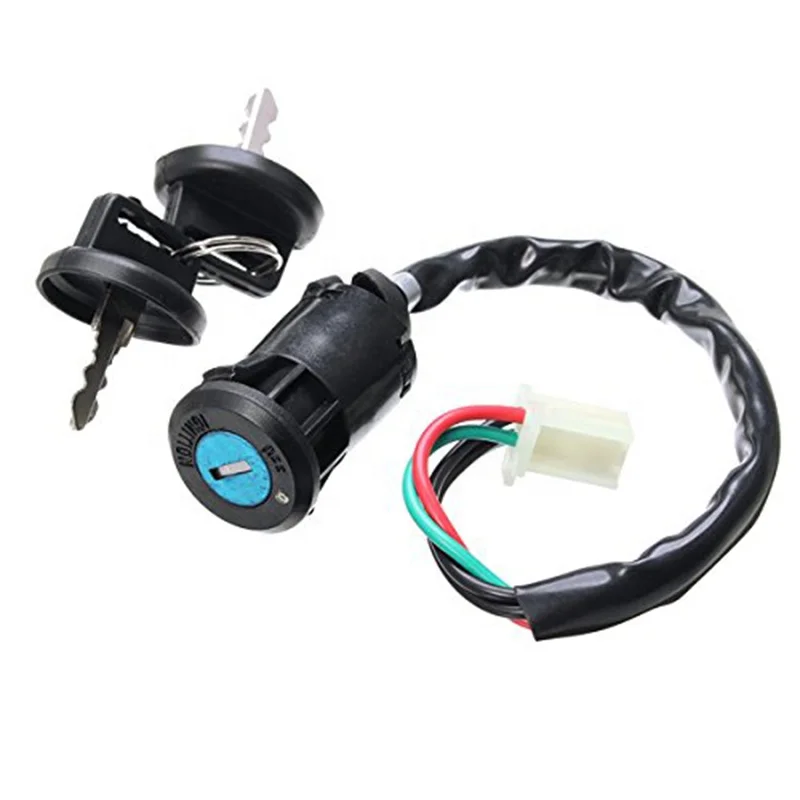ON OFF 2 Position 4 Wires Ignition Key Switch for Quad ATV Go Kart Pit Dirt Bike Moped Scooter