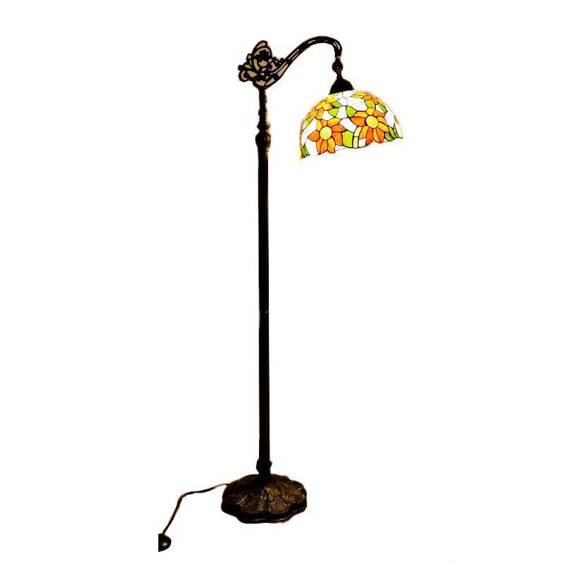 Tiffany Floor Lamp American Retro Living Room Bedroom Lamp Country  Stained Glass Floor Lamp