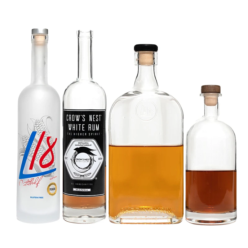 Glass Bottle Manufacturer Custom Empty Crystal Glass Wine Bottles 500ml 750 ml empty liquor glass bottle