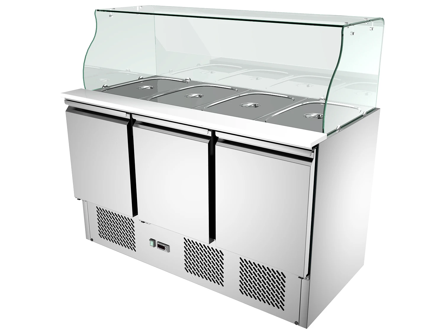Commercial Salad Prep Table Refrigerator Commercial 3 Doors Salad Bar Countertop Refrigerator Subway Restaurant Equipment