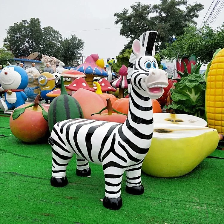 Amusement Park Decoration Cartoon Resin Fiberglass Animal Seat Chair Bench Statue for Sale