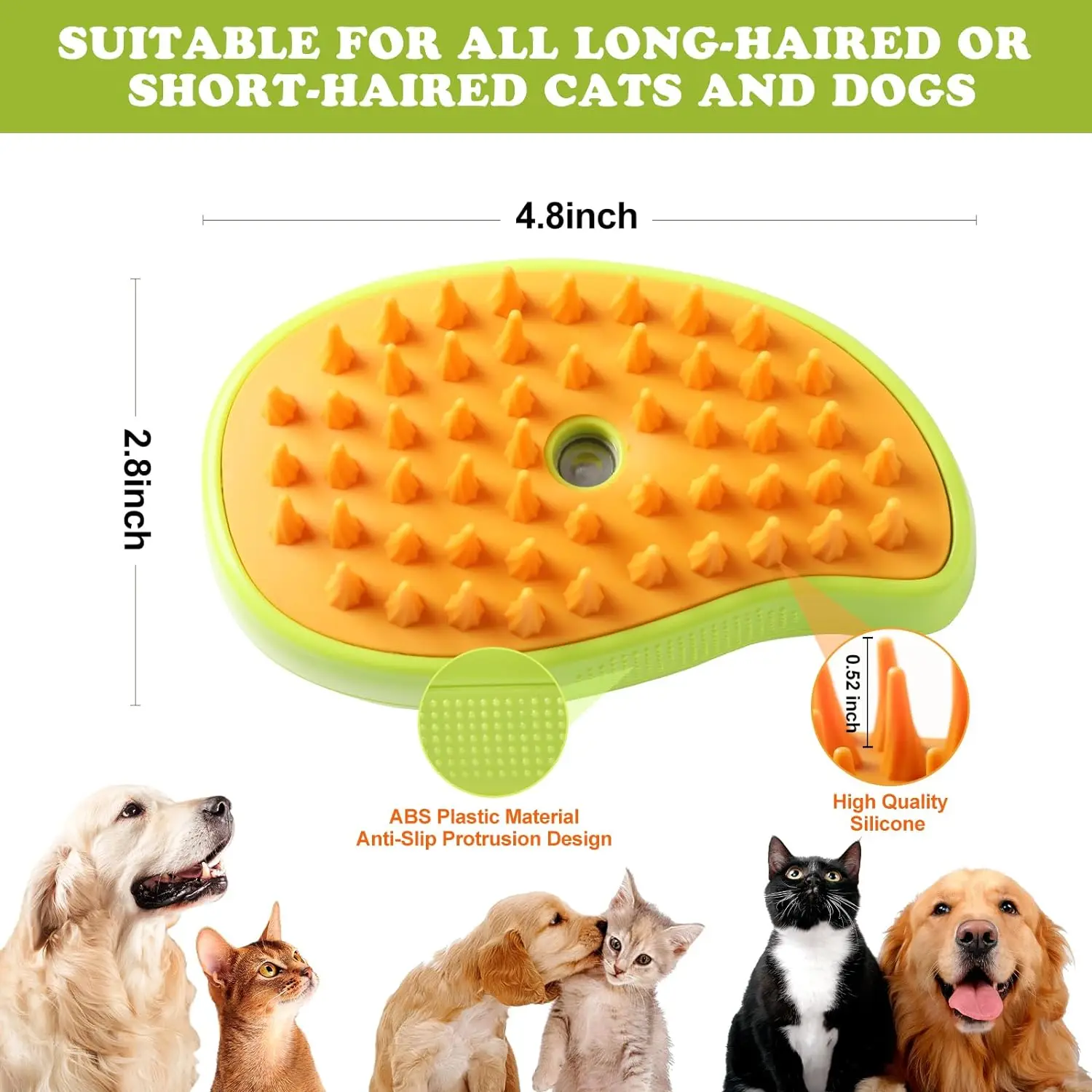 Factory Price 3 in 1 Rechargeable Silicone Massage Steamy Pet Cat Hair Cleaning Steamer Steam Grooming Brush Comb