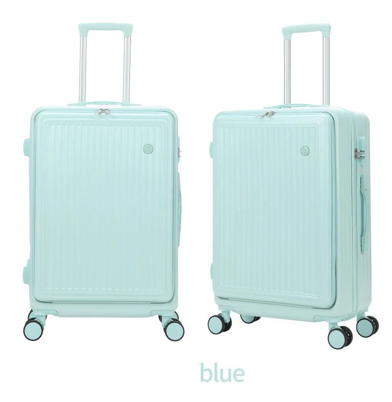 YX16723 Hot Sale Luggage Sets 2 Piece Multi-functional ABS Maletas New Front Opening Trolley Case PC Hard Case Suitcases