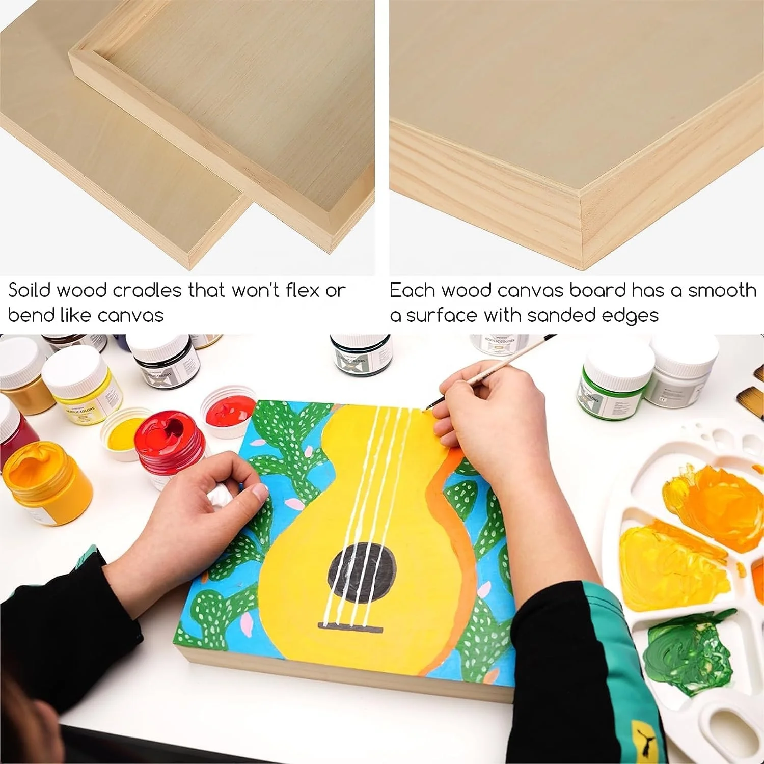 Холщовые панели MEEDEN 12x18 дюймов 1-1/2 дюйма глубокая упаковка из 2 деревянных панелей березы