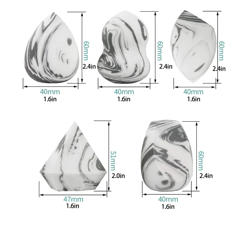 Super Soft Different Shapes Beveled Makeup Egg Set Dry Wet Dual-use Beauty Sponge  Makeup Blender for Liquid Foundations