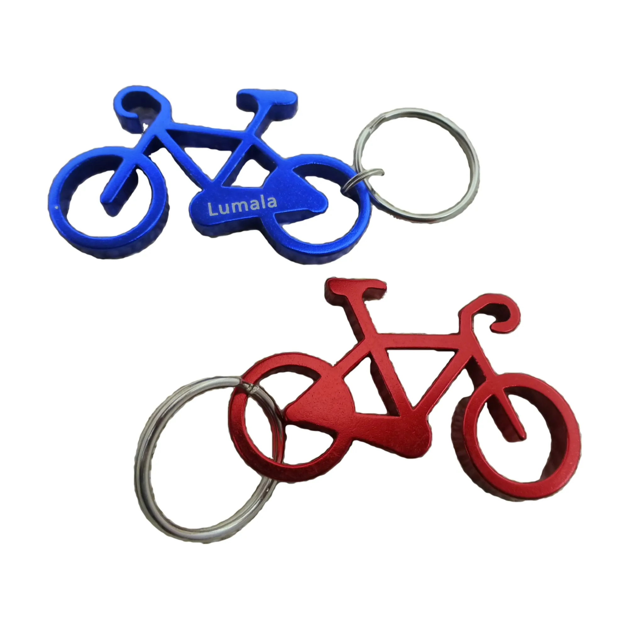 fancy design for custom logo laser engrave and print aluminum alloy bike keychain bicycle bottle openers