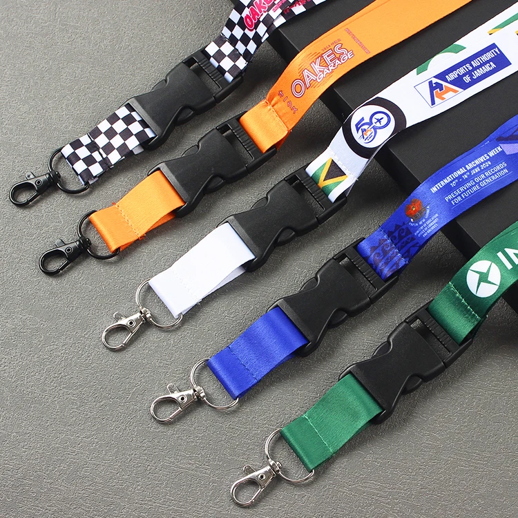 Hot Selling Lanyard Custom Promotion Polyester Neck Strap Design Flat Blank Keychain Lanyard with Logo