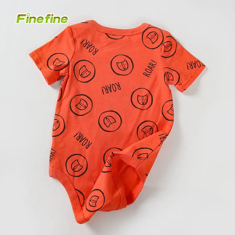 Wholesale Newborn Infant Group Cotton Knitted Short Sleeve Allover Printed Summer Baby romper For Little Boy