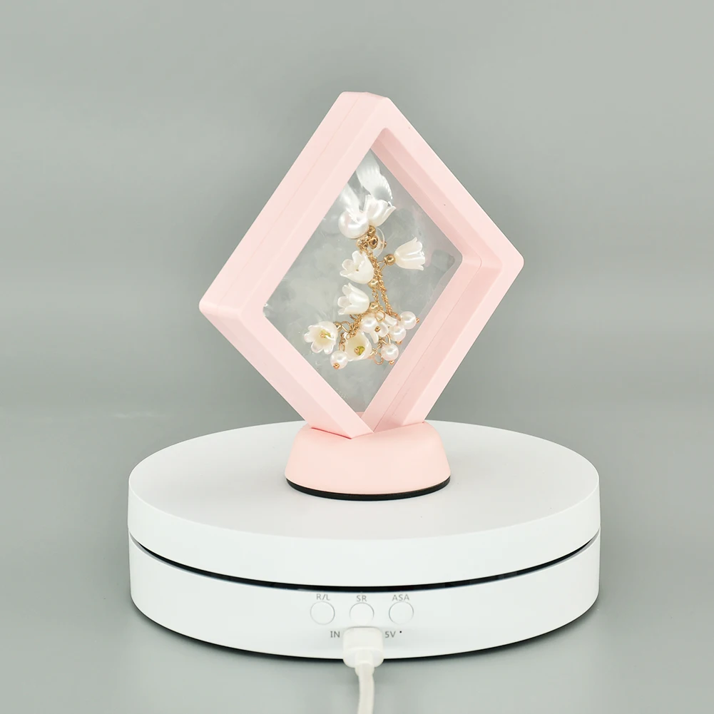 360 degree photography turntable rotating electric turntable motorized rotating display stand for jewelry watch Product Display