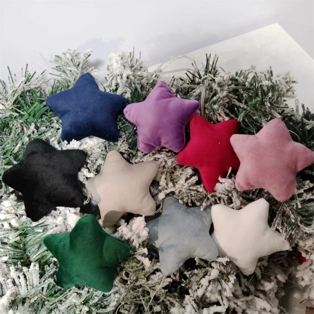 Tree Ornaments Hanging Velvet Star Decorations Christmas blank Bauble Star Christmas Tree Ornament