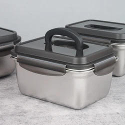 Hongyuan Large Capacity Airtight Stainless Steel Leakproof Food Storage Container Box Set With Lock Lid Bento Box Container