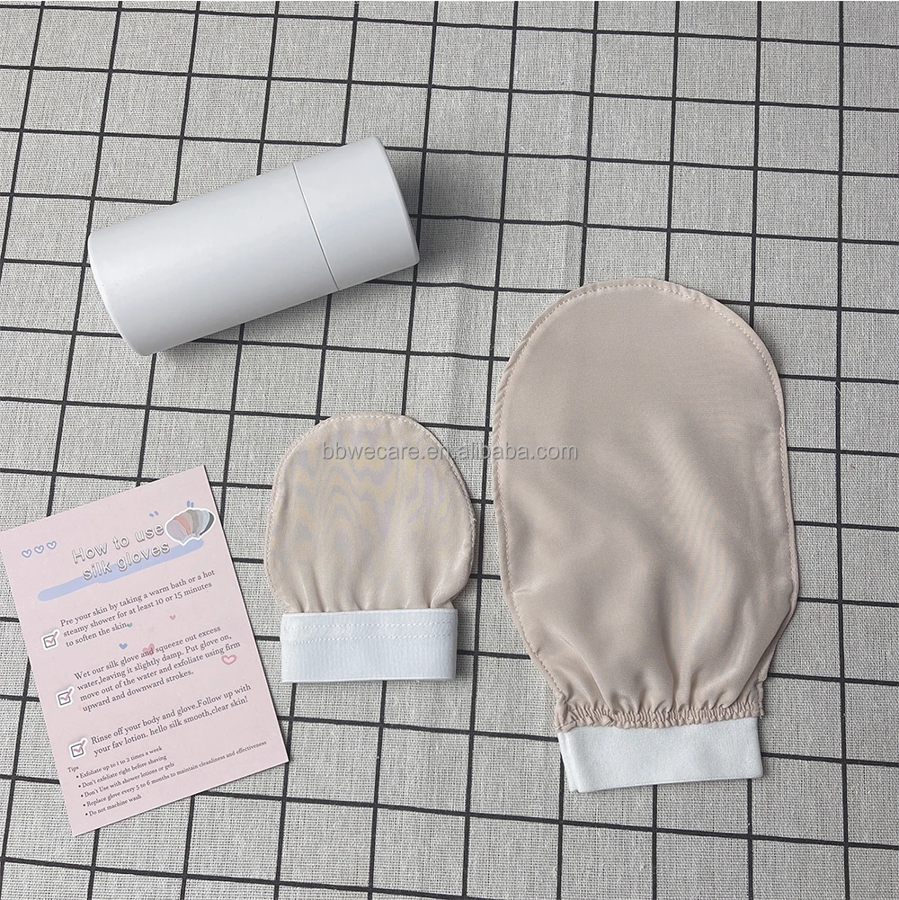 Deep Cleansing Cocoon Silk Woman Face Exfoliating Gloves OEM Brand Facial Cleaning Exfoliating Glove For Removing Dead Skin
