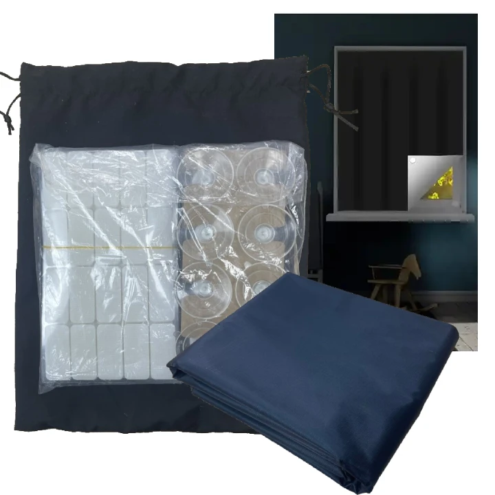 Blackout portable curtain 100% shading adjustable blackout curtains temporary blackout blinds with suction cups
