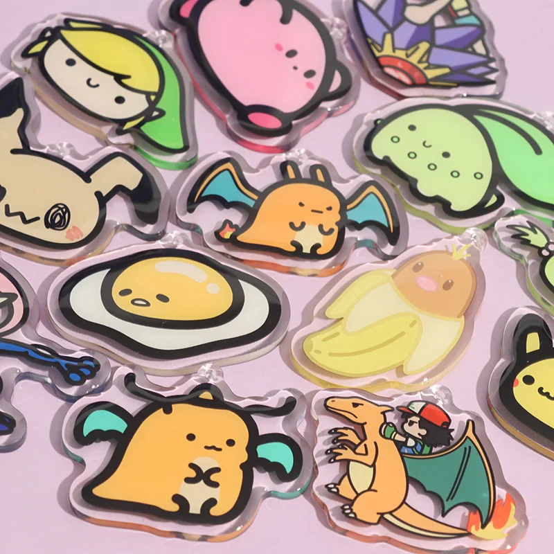 Vigreat Factory Made Custom Double Sided Printed Glitter Holographic Keychains Logo Printed Promotional Acrylic Keychain