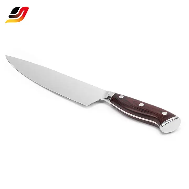 Support OEM/ODM professional kitchen knife 6.75 inch Stainless Steel Pakka Wood Handle master chef knife