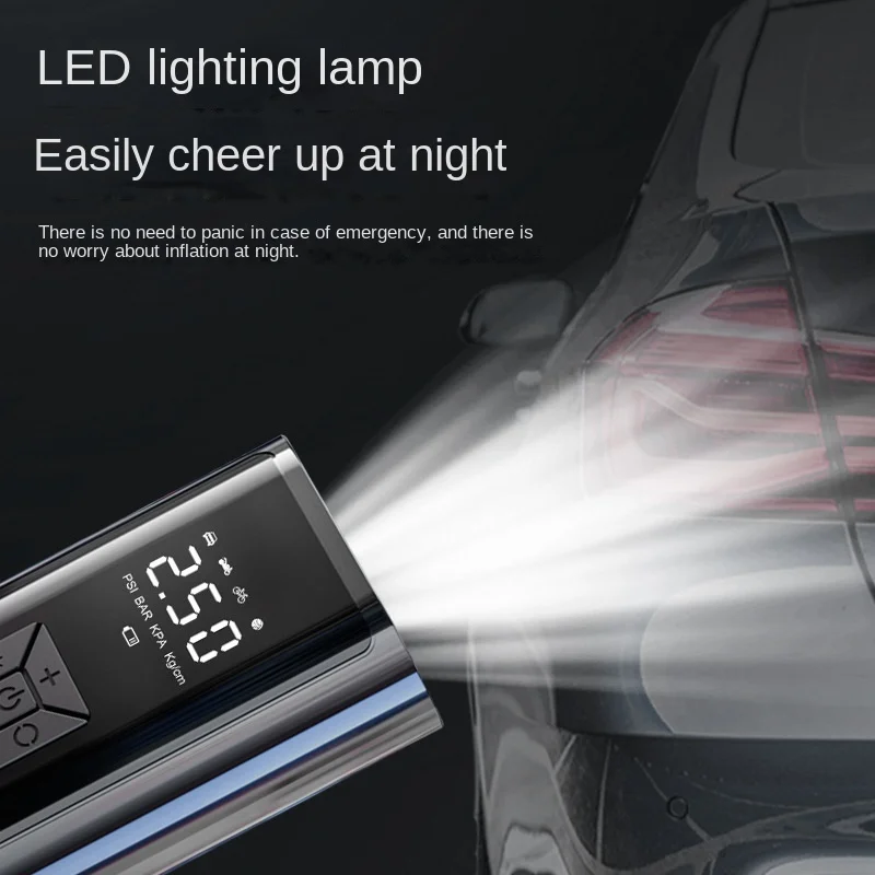 Portable Intelligent Wireless Car Tire Inflator Multifunctional Emergency Digital Display Electric Air Pump