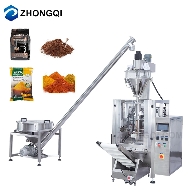  Fully Automatic Vertical Plastic Bag Pouch Filling Cocoa Coffee Spice Powder Packing Machine for 500g 1kg 2kg