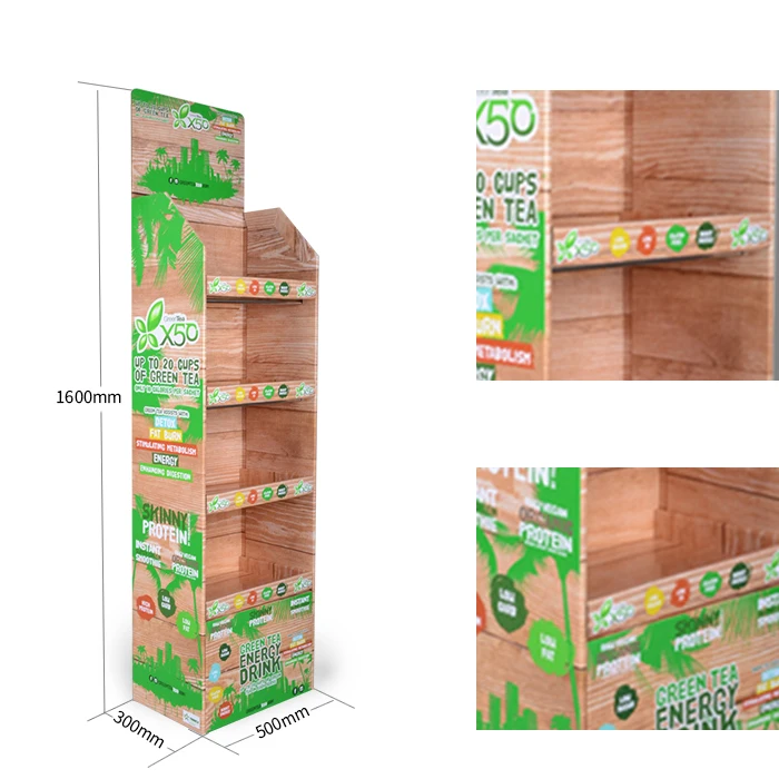 Custom Logo Fashionable Promotion Corrugated Snack Floor Display Hanging Candy Display Rack For Supermarket