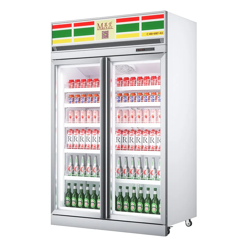 2 Glass Door Beverage Display Fridge Frost Free Glass Door Commercial Refrigerated Beverage Display