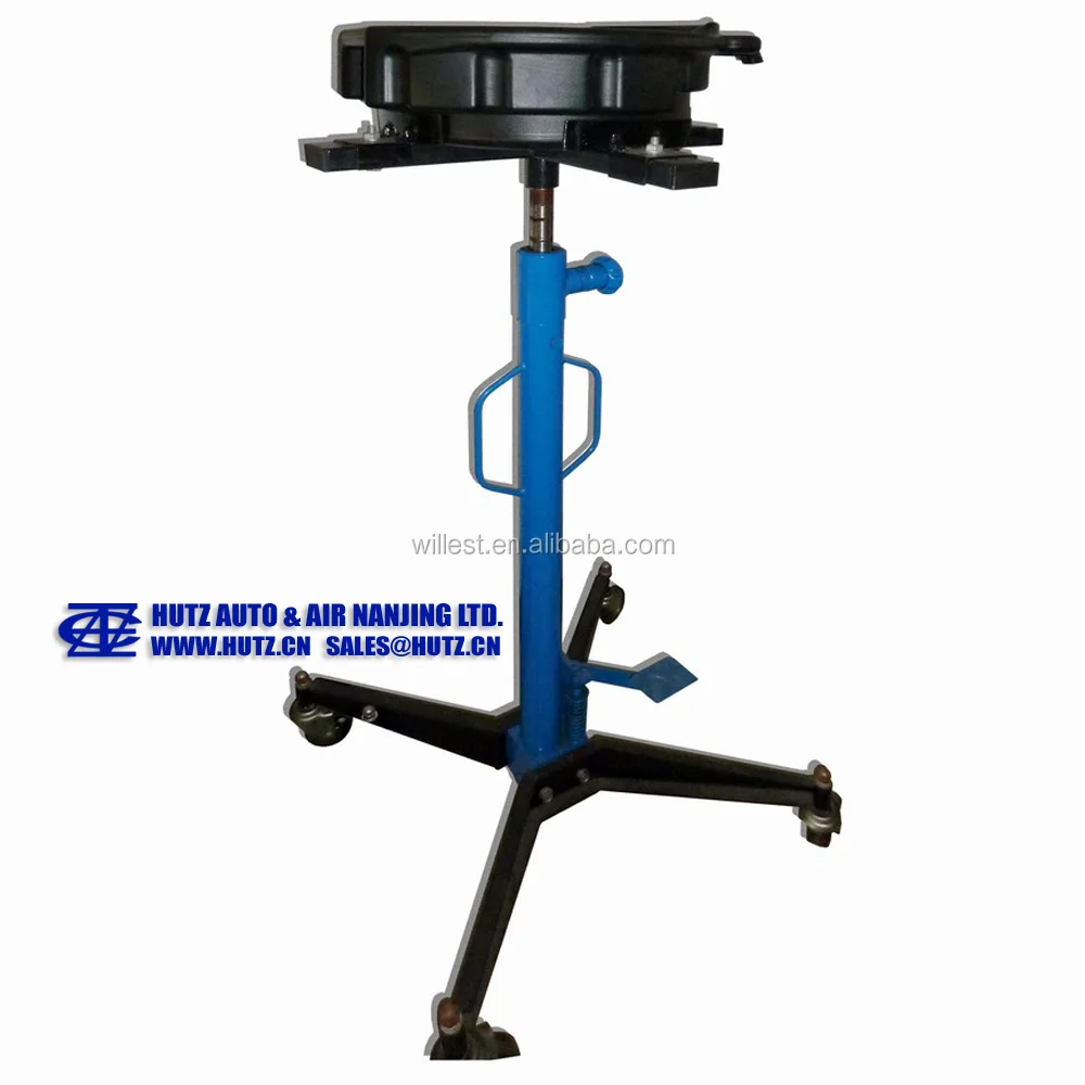 Pedal control height adjustable oil drainer trolley HUTZ waste oil pan on transmission jack D44TJ05VH03 oil collector pan cart