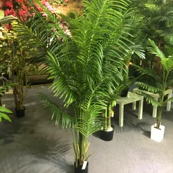 High quality kwai tree fake plant palm leaf tree bonsai plant with pot for indoor decoration