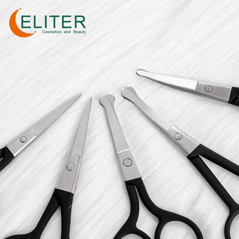 Eliter Wholesale Black Rubberized Soft Touch Manicure Scissors Black Russian Cuticle Scissors Top Selling Nail Art Scissors