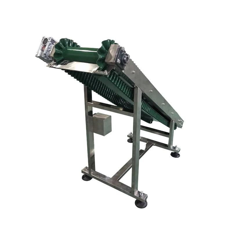 LHJ Automatic Electric Driven Incline Conveyor Belt Fabric Machine PVC PU Rubber Belt Conveyor With Side Wall  For Food Industry