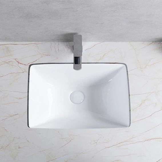 Customized Square Under Counter Bathroom Cabinet Vanity Basin Ceramic Undermount Wash Basin Sink
