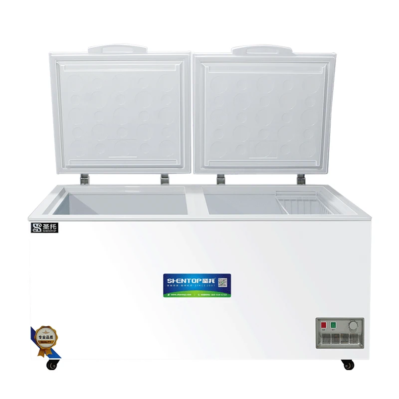 Used commercial glass door island freezer