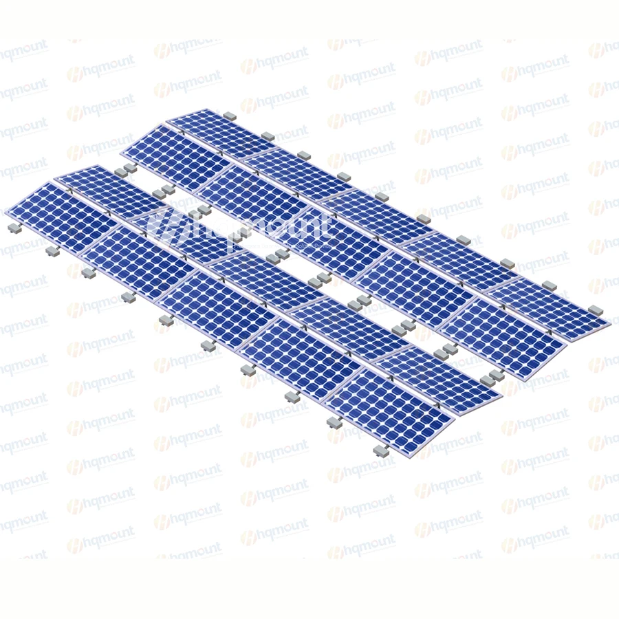 East-west Two Rows Solar Structure Frameless Solar Solution on Grid System Mount for Ground and Rooftop