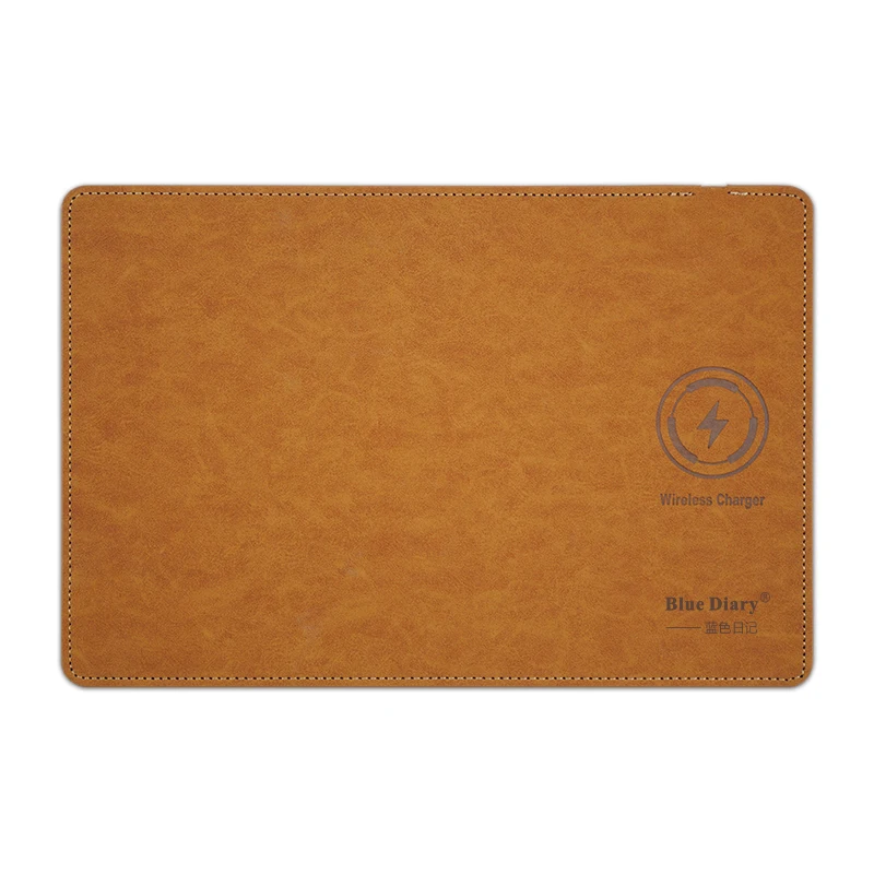 Factory wireless charger mouse pad OEM 2 In 1 PU Leather 10W Fast Charging Qi Wireless Charger Mouse Pad for Mobile Phone