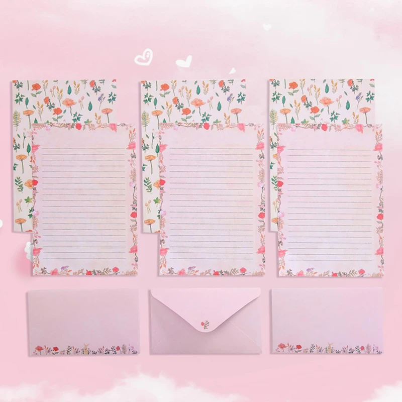 Custom Lovely Small Writing Stationery Paper Love Letter Envelope Set for Gifts