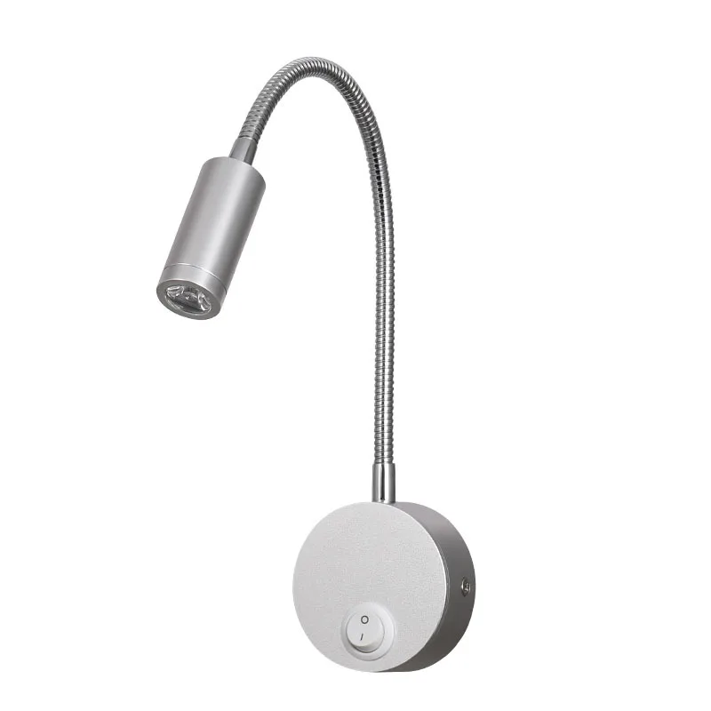 Minimalist Indoor LED Hose Wall Light Hotel Room Bedroom Bedside Reading Light Mirror Front Spot Light 110V-12V