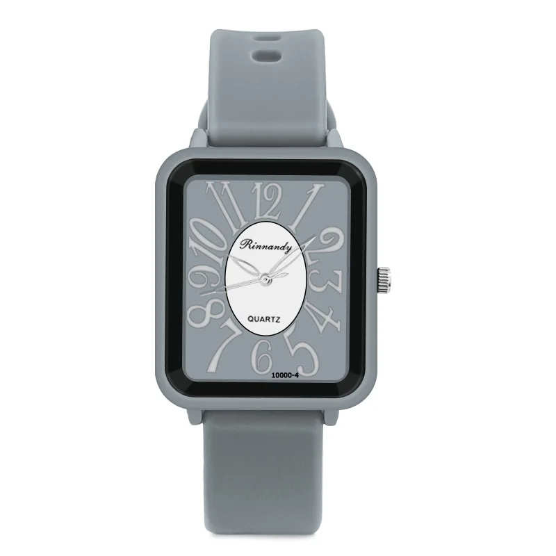 Wholesale 2024 new design alloy case luxury watches cheap square women silicone strap quartz watches R02