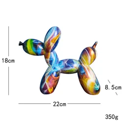 Nordic Colorful Graffiti Balloon Dog Resin Ornaments Resin Decoration Crafts Diy Figurine