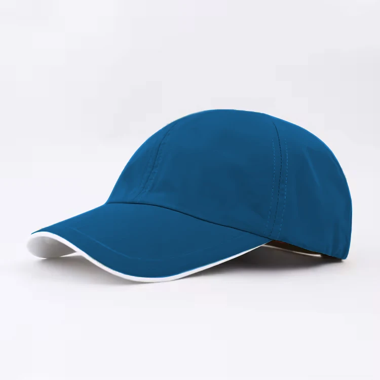 Qianzun Reflective Running Hat Lightweight Dark Blue Waterproof 6 Panel Polyester Baseball Hat